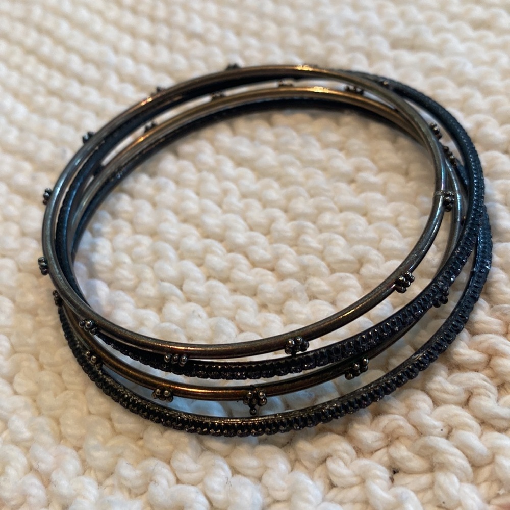 Black And Brass Colored Stack Bangles - image 1
